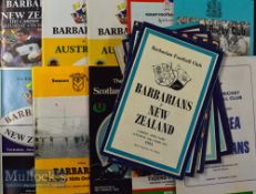 1954-1993 Barbarians Rugby Programme Collection (27): Good selection from matches against clubs