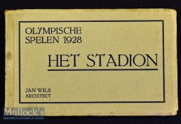 1928 Amsterdam Olympics Postal album with fourteen photographic postcards with views of the