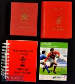 WRU handbooks (4): 1957-8^ 1988-9^ 2004-5 and (fixtures only) 2008-9. Great detail^ VG condition