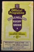 Very?Rare 1934 NZ All Blacks Rugby Tour to Australia Programme ?v Queensland: Edge nibbles and a