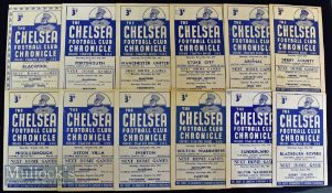 1947/48 Chelsea home football programmes to include Blackburn Rovers^ Derby County^ Sunderland^