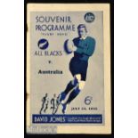 1932 Rare Australia v New Zealand Rugby Programme: 26pp packed issue from the Third test at