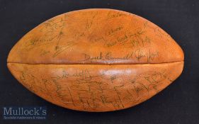 1970s Leather Rugby Ball Multi Signed by Welsh Stars: This is the one: a host of the greatest