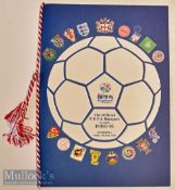 1996 Menu for UEFA Euro 96 Banquet: Held at the Guildhall Friday 7th June large format with