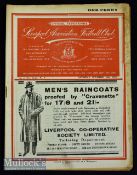 1936/37 Liverpool v Derby County football programme date 28 Nov^ signs of speckled foxing o/w in