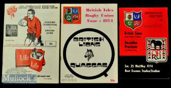 1974 British & Irish Lions in SA Rugby Programmes (3): Lovely trio from the matches v Eastern