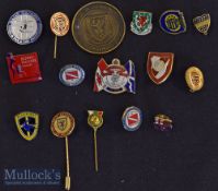 Selection of Various Football enamel pin/lapel badges to include FA Wales^ Club Athletico Rosario