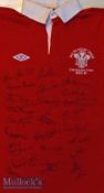1980-81 Wales Centenary Rugby Squad Signed Jersey: 34” chest^ WRU approved jersey with stylised