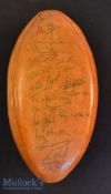1980 England Squad Signed Gilbert Match Rugby Ball: 17 clear neat blue ball pen signatures from Bill
