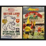 1989 British & Irish Lions to Australia Rugby Test Programmes (2): Pair of large attractive