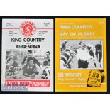 1989 King Country (NZ) Rugby Programmes (2): The province’s games that year v Argentina and v Bay of