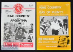 1989 King Country (NZ) Rugby Programmes (2): The province’s games that year v Argentina and v Bay of