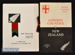 1963 NZ All Blacks Pair of Dinner Menus (2): Lovely^ largely-clean issues from the games at
