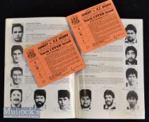 1982 Cardiff v NZ Maoris Signed Rugby Programme and Tickets: With slight pocket fold but also with