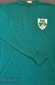 C.1960s Republic of Ireland International Football Shirt in green with No.10 to reverse^ long