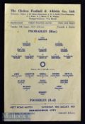 1951/52 Chelsea Public Trial Match football programme date 14 Aug Probables (Blue) v Possibles (