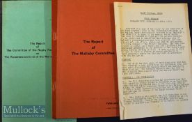 1974-5 Mallaby Report on Rugby RFU Response: with embargoed Press Release summary too^ annotated RFU