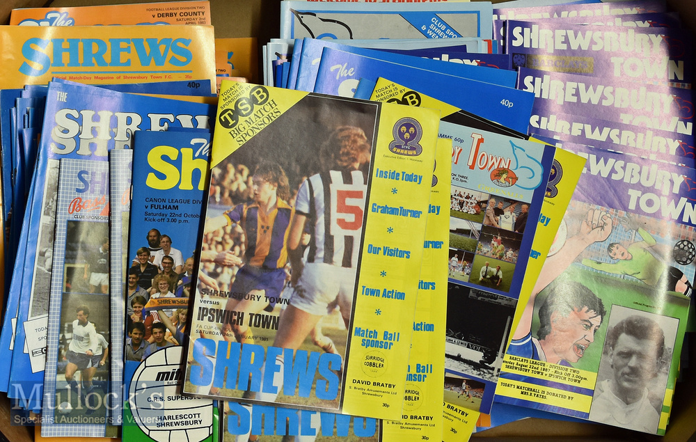 Collection of Shrewsbury Town home match programmes generally 1980’s and 1990’s^ good variation of