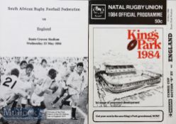 1984 Pair of England in SA Rugby Programmes (2): Clean^ detailed pair of issues for the SARF