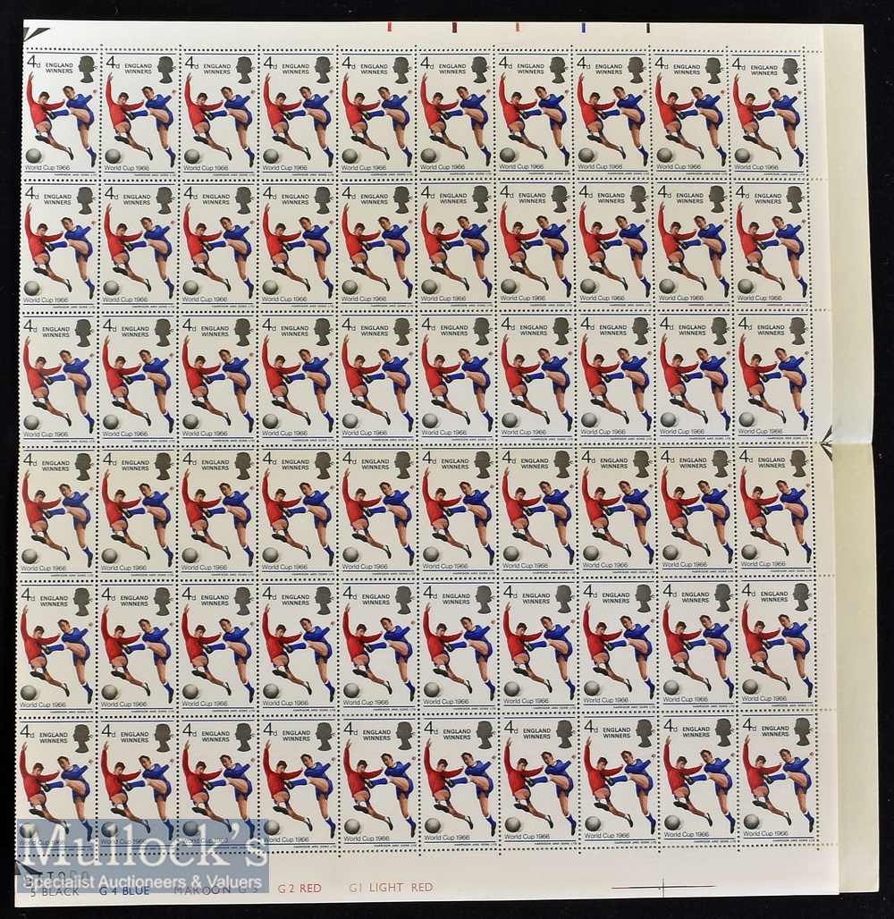 1966 World Cup England Winners Stamps: Full sheet of 120 stamps unused in mint condition
