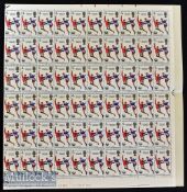 1966 World Cup England Winners Stamps: Full sheet of 120 stamps unused in mint condition