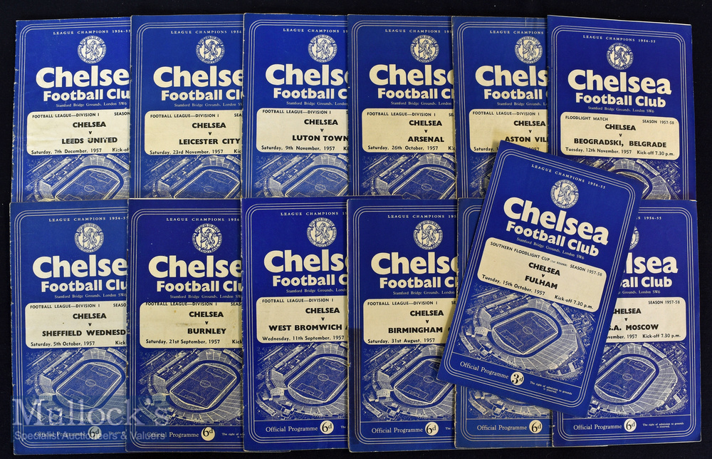 1957/58 Chelsea home football programmes including Manchester City (spine loose)^ Birmingham City^