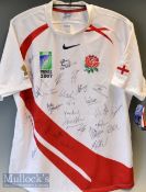 2007 RWC England fully signed replica rugby jersey: Exc