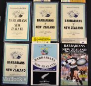 1954-1993 Barbarians v NZ Rugby Programmes and tickets (11): Issues from 1954^ 1964 (w/ticket)^ 1978