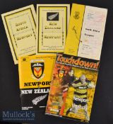 1952-2001 Newport v Tourists Rugby Programmes (5): Scarcer issues v South Africa 1952 (creased) & NZ