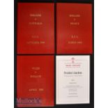 1998-1999 England Rugby VIP Bound Programmes: Lovely red leatherette hard covered ‘Committee Box’