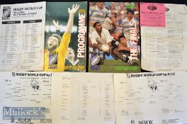 Inaugural 1987 Rugby World Cup Programmes (2): The first two of the three programmes produced that