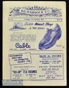 1955 Kilmarnock v Cowdenbeath football Programme Played at Easter Road Edinburgh 26th March pocket