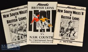 1989 British & Irish Lions to Australia Rugby Programmes (3): Sought-after issues v NSW at Concord