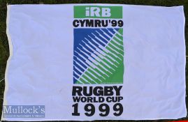 1999 Rugby World Cup in Wales Large Flag: In splendid condition^ a white 68” x 44” IRB Cymru/Wales