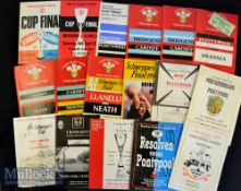 WRU Cup Finals & Other Rounds Rugby Programmes (18): Eleven Finals 1973 1990^ incl 1983 ticket stub;