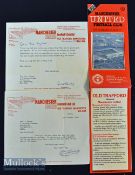 Manchester United Signed Official Letters: Two letters a reply from the club dated 11th October 1974