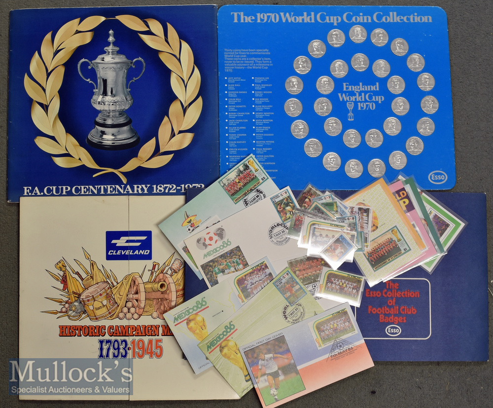 Various Football coins to include FA Cup Centenary^ 1970 World Cup Coin Collection^ Esso