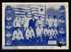 1924 Paris Olympics Postcard made by the Bayer house in tribute to the Uruguayan National Soccer