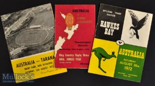 1972 Australian tour in NZ Rugby Programmes (3): The issues for the Wallabies’ games at Taranaki and