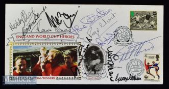 30th Anniversary 1966 World Cup First Day Cover Signed by 10x to include Geoff Hurst^ Nobby