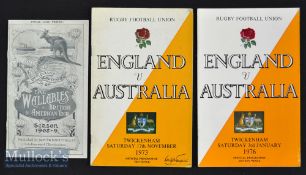 Australian 1908 Replica Brochure & 1970s Programmes (3): Very skilfully produced semi-stiff card