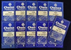 1956/57 Chelsea home football programmes to consist of Leeds United^ Cardiff City^ West Bromwich