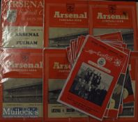 Selection of Arsenal home match programmes to include 1951/52 Fulham^ 1952/53 Blackpool (FAC)^