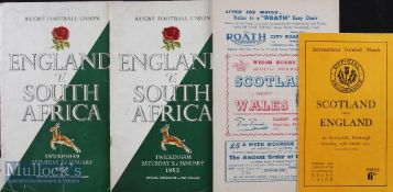1952 Rugby Programme Selection (4): pair of Twickenham issues for the South African Springboks’ 8-