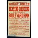 Very Rare 1910 Leicestershire Rugby Union Poster: Very rare and very clean surviving ephemera^