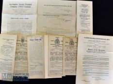 Selection of various football club original accounts/director report documents for Accrington
