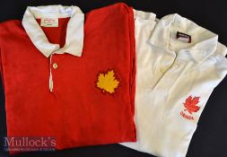 1980s Canada Red Match worn & White Official Rugby Jerseys (2): Canterbury-made XXOS scarlet