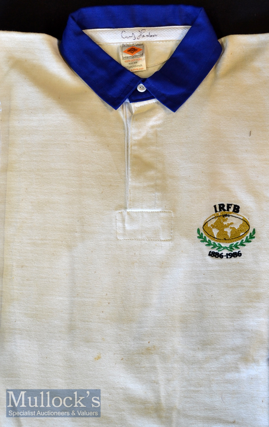 1986 IRB Centenary XV Rugby Jersey: From the Andy Haden Collection^ a scarce one from The Rest of