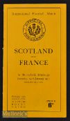 1950 Scotland v France Rugby Programme: 70 yr-old typical Murrayfield issue with spine whole^ a