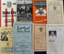Selection of Torquay United football programmes to include homes 45/46 Swindon Town^ 46/47
